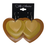 Heart Layered Dangle-Earrings Yellow Color #LQE1638
