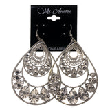 Silver-Tone Metal Dangle-Earrings #LQE1639