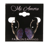 Colorful  Glitter Sparkle Heart Dangle-Earrings #LQE1671