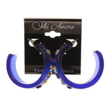 Blue Acrylic Dangle-Earrings With Crystal Accents #LQE1718
