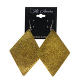 Glitter Sparkle Dangle-Earrings Yellow Color #LQE1732