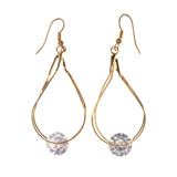 Gold-Tone & Silver-Tone Metal Dangle-Earrings Crystal Accents