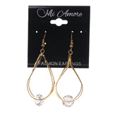 Gold-Tone & Silver-Tone Metal Dangle-Earrings Crystal Accents