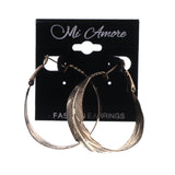 Feather Hoop-Earrings Silver-Tone Color #LQE1777