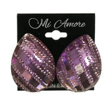 Purple Acrylic Stud-Earrings #LQE1779