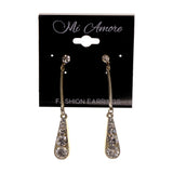 Silver-Tone Metal Drop-Dangle-Earrings With Crystal Accents #LQE1857
