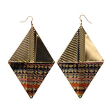 Gold-Tone & Multi Colored Metal Dangle-Earrings #LQE1874