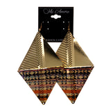 Gold-Tone & Multi Colored Metal Dangle-Earrings #LQE1874