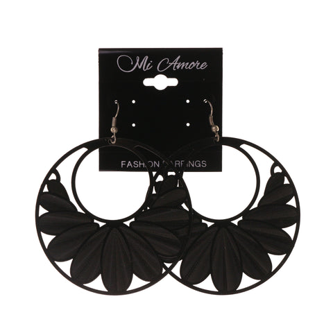 Black Metal Dangle-Earrings #LQE1922