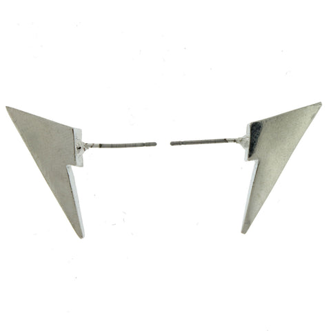 Silver-Tone Metal Stud-Earrings