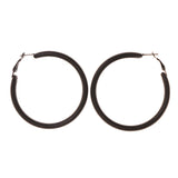 Black Metal Hoop-Earrings #LQE1980