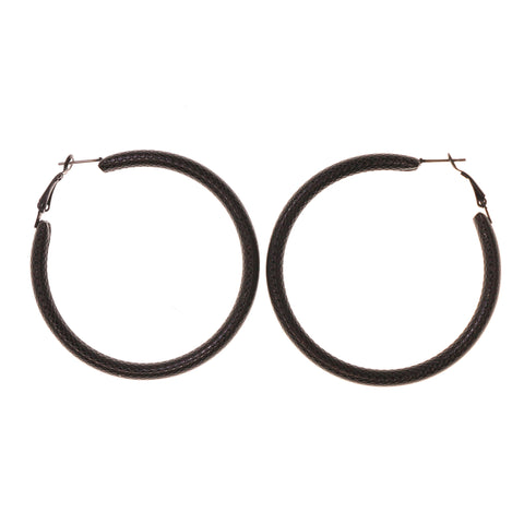 Black Metal Hoop-Earrings #LQE1980