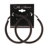 Black Metal Hoop-Earrings #LQE1980