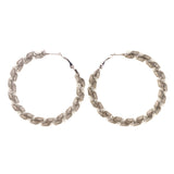 Silver-Tone Metal Hoop-Earrings #LQE2020