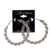 Silver-Tone Metal Hoop-Earrings #LQE2020