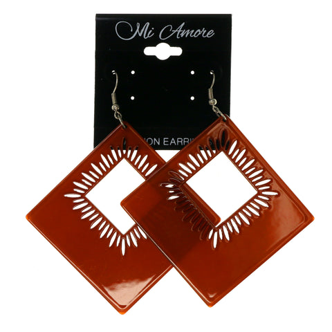 Brown Acrylic Dangle-Earrings #LQE2030