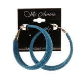 Glitter Sparkle Hoop-Earrings Blue Color #LQE2054