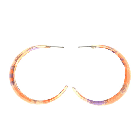 Orange & Purple Colored Acrylic Dangle-Earrings #LQE2109