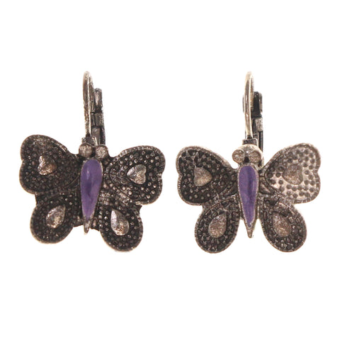 Colorful  Butterfly Heart Dangle-Earrings #LQE2120