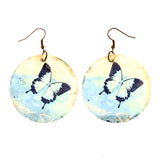 Colorful  Butterfly Shell Dangle-Earrings #LQE2139