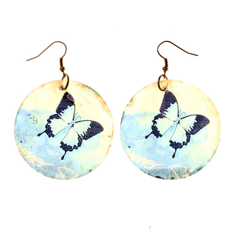 Colorful  Butterfly Shell Dangle-Earrings #LQE2139