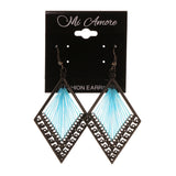 Black & Blue Colored Metal Dangle-Earrings #LQE2145