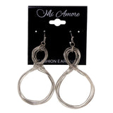 Wire Wrap Dangle-Earrings Silver-Tone Color #LQE2152
