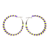 Colorful  Striped Hoop-Earrings #LQE2166