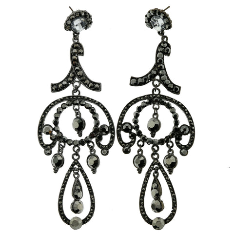 Mi Amore Drop-Dangle-Earrings Black