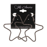 Star Hoop-Earrings Black Color #LQE2231