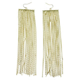Gold-Tone Metal Tassel-Earrings