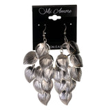 Leaf Chandelier-Earrings Silver-Tone Color #LQE2274