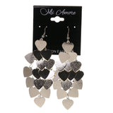 Heart Chandelier-Earrings Silver-Tone Color #LQE2288