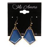 Blue & Gold-Tone Colored Metal Dangle-Earrings #LQE2293