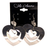 Heart Dangle-Earrings Silver-Tone Color #LQE2319