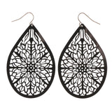 Black Metal Dangle-Earrings #LQE2345