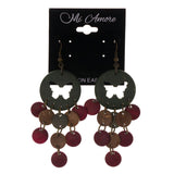 Butterfly Dangle-Earrings With Bead Accents Green & Multi Colored #LQE2374
