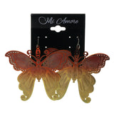 Butterfly Dangle-Earrings Red & Yellow Colored #LQE2392