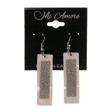 Glitter Sparkle Dangle-Earrings White & Silver-Tone Colored #LQE2436