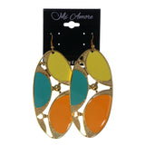 Gold-Tone & Multi Colored Metal Dangle-Earrings #LQE2511
