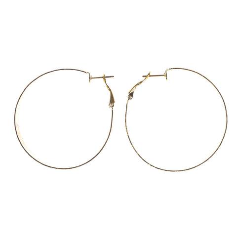 Gold-Tone Metal Hoop-Earrings #LQE2520