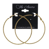 Gold-Tone Metal Hoop-Earrings #LQE2522