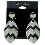 Silver-Tone & Multi Colored Metal Dangle-Earrings LQE252