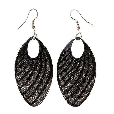 Black & Silver-Tone Colored Metal Dangle-Earrings #LQE2609