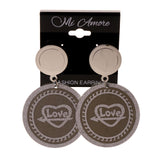 Glitter Sparkle Love Dangle-Earrings Silver-Tone Color #LQE2683