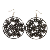 Flower Dangle-Earrings Silver-Tone Color #LQE2769