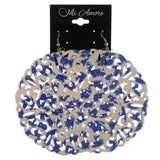 White & Blue Colored Metal Dangle-Earrings #LQE2794