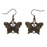 Butterfly Antique Dangle-Earrings Gold-Tone Color #LQE2813