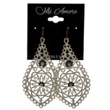 Silver-Tone Metal Dangle-Earrings With Crystal Accents #LQE2825