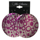 Silver-Tone & Pink Colored Metal Dangle-Earrings #LQE2833